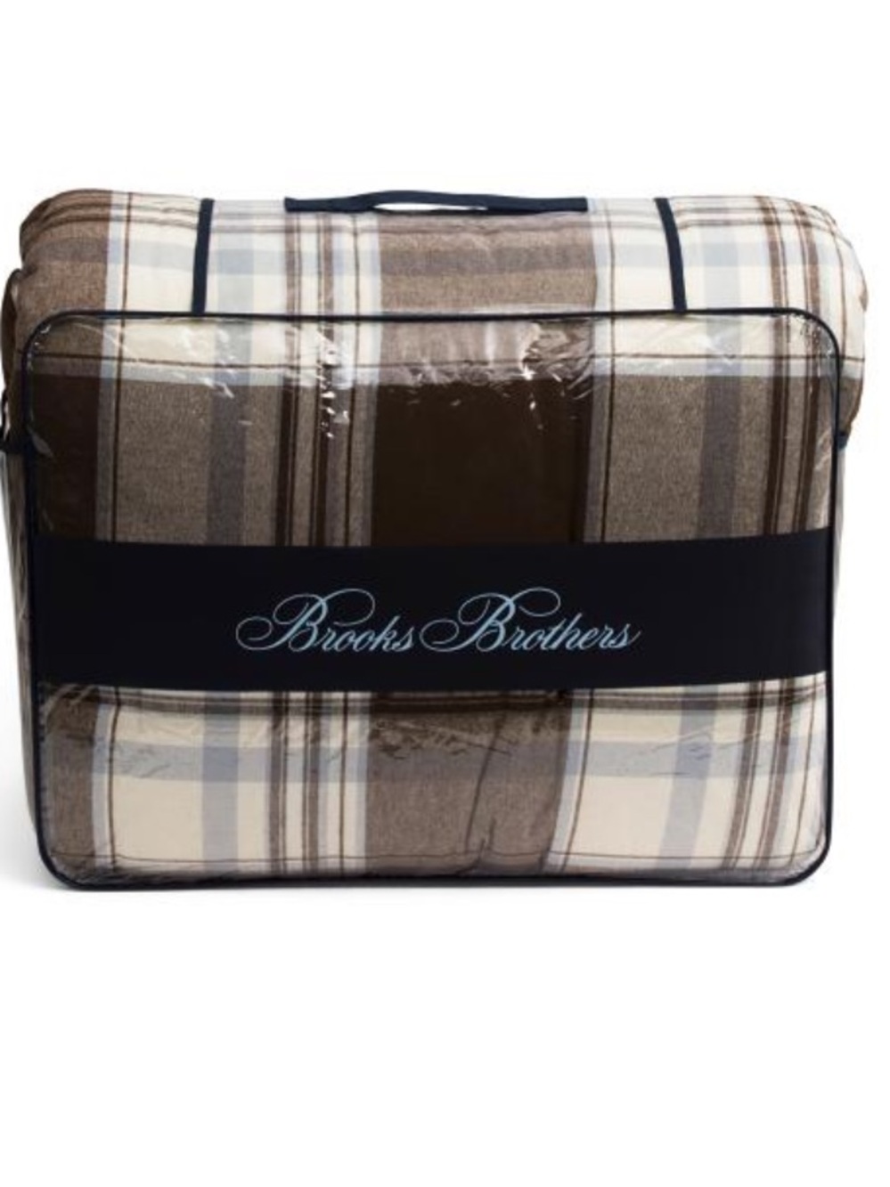 BROOKS BROTHERS cotton flannel plaid comforter set
